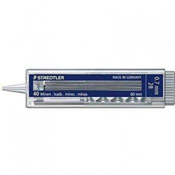 STAEDTLER Mina 255 Estuche 40ud Trazo 0.7 mm 2B Con pulsador 255072B 10 u.