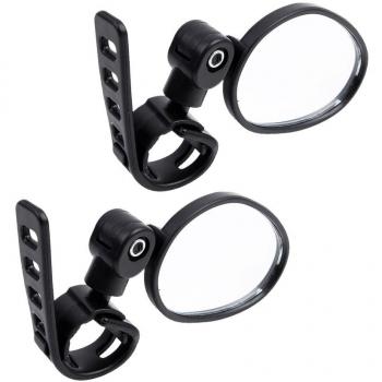 Ecrazybaby888 Espejo retrovisor de Ciclismo, Espejo Reflector Convexo con Lente Gran Angular, Manija Universal Ajustable de 360 Grados