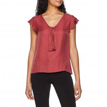 Vila Clothes Viranny Knot Capsleeve Top/TB, Camiseta sin Mangas para Mujer, Rojo