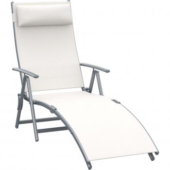 Tumbona Outsunny Respaldo Ajustable 7 Niveles Textilene Resistente