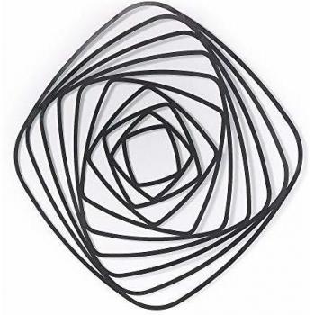 Kave Home - Panel Mural Universe Negro Cuadrado 80 x 80 cm Varillas de Acero