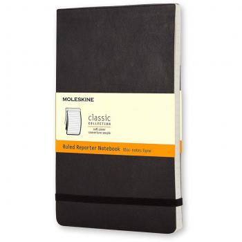 Cuaderno Moleskine Classic de papel rayado, tapa blanda, con cierre elástico, color negro y tamaño bolsillo