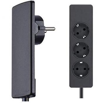 Regleta de Enchufes EVOline Plug 3 Vías, 1.5 m, Negra