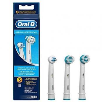 Oral-B Ortho Care Recambios Cepillo de Dientes Eléctrico, Pack de 3 Cabezales - Originales