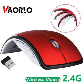 Ratón inalámbrico plegable 2.4G mini para portátil y PC con receptor USB, color azul