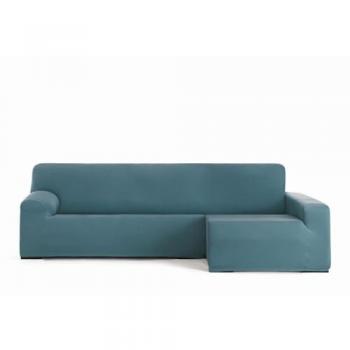 Funda de sofá elástica BR chaise longue brazo largo derecho, máxima calidad, fabricación nacional, bielástica derecha verde 250 - 310 cm, dimensiones 170 x 110 x 310 cm