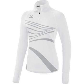 Erima Camiseta de Manga Larga con Media Cremallera Racing, color New Blanco, talla 36 para Mujer