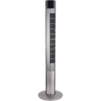 Ventilador de Torre Principe Plata 50W con Control Remoto, Oscilante y Temporizador - Dimensiones: 116x32x32cm