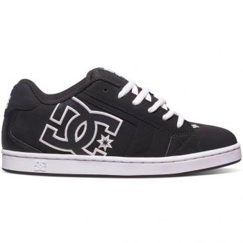 DC Shoes Net Leather Sneakers for Men - Black/White, Available in Extended Sizes