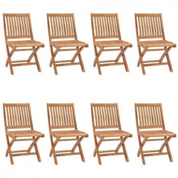 Folding Garden Chairs Set of 8 Solid Teak Wood