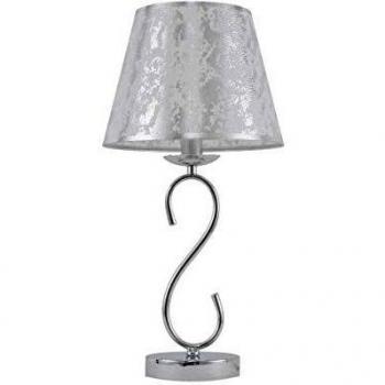 Lampara Sobremesa Tampico 1xe14 Cromo Pantalla Plata de FABRILAMP.