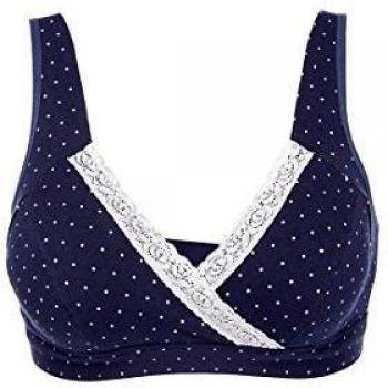 TOOGOO(R)Sujetador de lactancia de maternidad de las mujeres para Ropa interior de Madres Lactantes Sujetador azul marino L