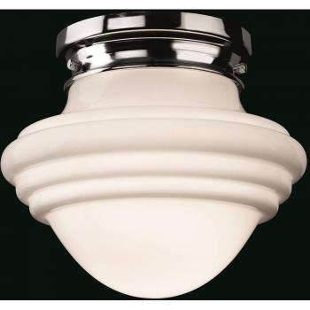 Plafón empotrado Art cristal blanco opal 1 bombilla E27 19,5cm cromado vidrio opalino