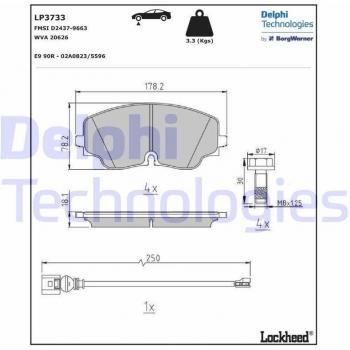 Pastillas de freno DELPHI LP3733