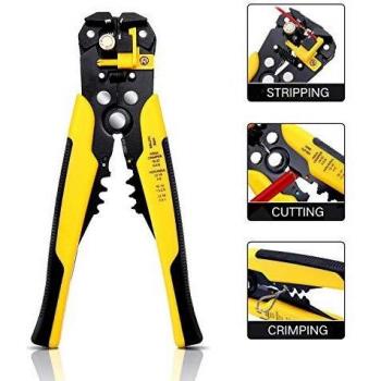 DANIU - Alicates Pelacables Automáticos y Alicates de Corte, incl. Cortador de Alambre/para Cables con Diámetro de 0.2 a 6 mm², Herramienta de Crimpado Alicates para Pelar Cables