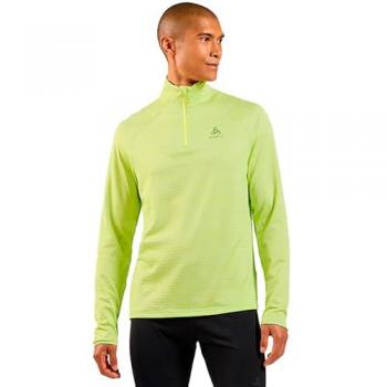 Odlo Forro Polar Essential Thermal ML para hombres, camiseta de manga larga, midlayer, sudadera para fitness, color Shadow Lime Melange, talla XX-Large