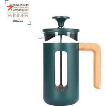 La Cafetiere Pisa 3 Cup Wood Handle Cafetiere Green/Brown