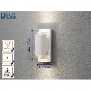 Aplique de exterior Potenza, Up & Down, blanco, IP54, GU10