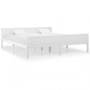 Cama de madera maciza de pino blanco 180x200 cm con estructura Vidaxl Blanco