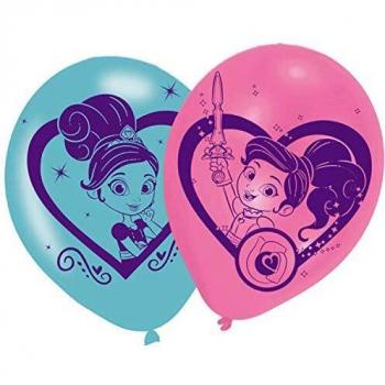amscan 9904015 Nella The Knight Globos de látex de colores surtidos, diseño de princesa, 6 unidades