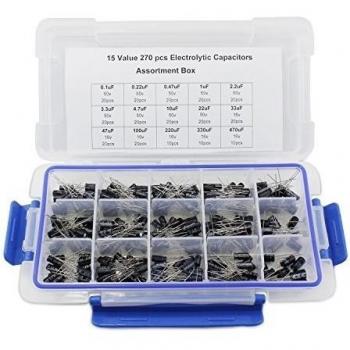 Aussel TM 15 Valores 270 Pcs 50 V y 16 V condensadores electrolíticos Caja Surtida Rango 0.1uF & # xff0d; 470uF