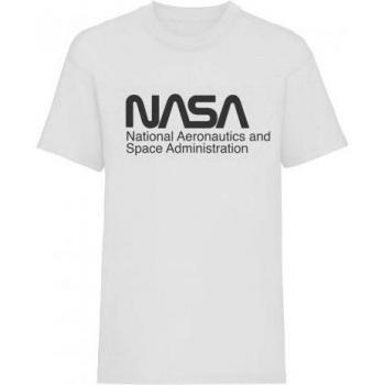 Camiseta Unisex Adulto con Logo de la NASA XXL Blanco/Negro
