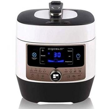 Aigostar Panda 30HGZ - Olla a presión multifunción y cocinado lento, 14 funciones programables con gran panel LED, recipiente en acero inoxidable de 6 litros, potencia de 1000 watios,calidad exclusiva