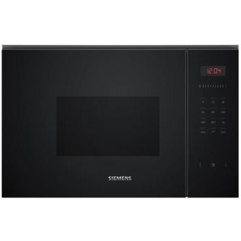 Microondas Encastrable Siemens BE523LMB1, 20L, 800W, Grill 1kW, Función Humidclean, Pantalla Roja, Negro