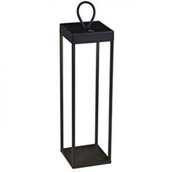 Konstsmide Lámpara LED para terraza Ravello, Farol de Efecto Exterior USB Negro Regulable 50cm, IP54
