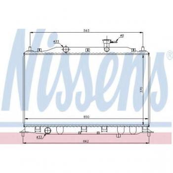 Radiador de refrigeración del motor NISSENS 67509