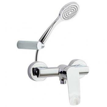 Ramon Soler Conjunto Grifo Ducha Monomando Cromado con Sistema C2 de Ahorro de Agua con Accesorios Serie New Fly