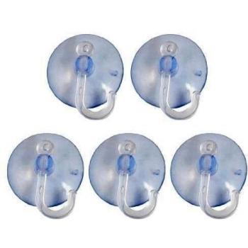 TOOGOO (R) 5 x Gancho Percha con Ventosa Plastico Transparente para Bano Cocina