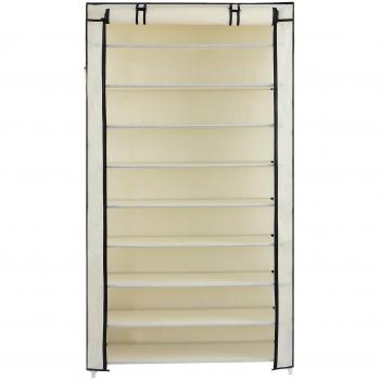 SONGMICS Estante para Zapatos de 10 niveles con Tapa Antipolvo, Armario para Guardar Zapatos, Organizador para Zapatos con Capacidad para 40 Pares de Zapatos, en Salón, Vestíbulo, 88 x 28 x 160 cm, Beige RXJ36M