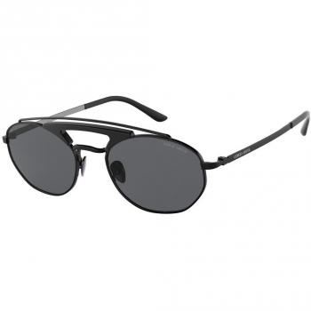 Giorgio Armani AR6116 Men's Black Grey Round Metal Sunglasses