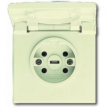 Busch-Jaeger 2064 UG-101 Flush Mounted Perilex Socket with Flip Cover, 16A, White RAL 1013