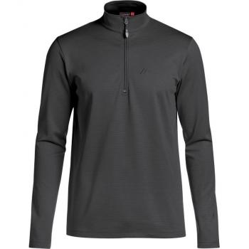 Maier Sports Felix Men's Black Half-Zip Fleece Pullover, Functional Midlayer, Regular Fit