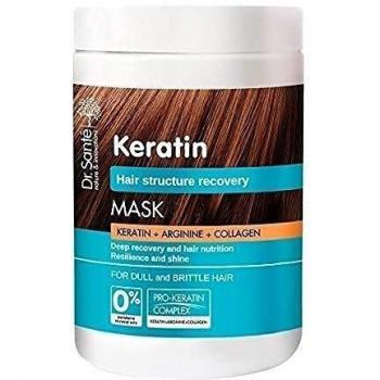 Mascarilla Capilar Profesional Hidratante Queratina Keratina Colágeno y Arginina Cabello – Pelo Seco y Quebradizo Natural sin Sulfatos ni Parabenos Dr. Sante 1000ml