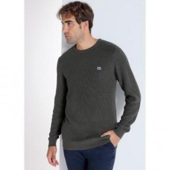 Jersey de punto con cuello caja verde para hombre de Lois Jeans