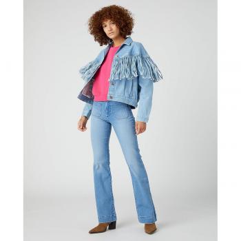 Jeans Flare de Mujer Wrangler de Tiro Medio en Color Azul Claro