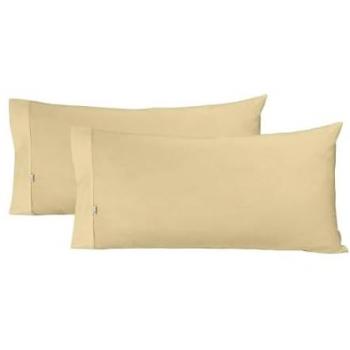 Pack de Dos Fundas de Almohada Color Marrón Claro 45 x 80 cm - 50% Algodón / 50% Poliéster - Suaves y Resistentes