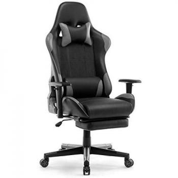 IntimaTe WM Heart Silla Gaming, Silla Gamer con Reposapiés Silla Escritorio Giratoria Altura Ajustable Respaldo Inclinable hasta 135 ° PU