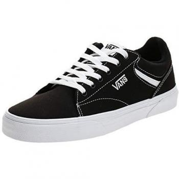 Vans Seldan Canvas Trainers - Black/White - Male - Size: 9.5 UK