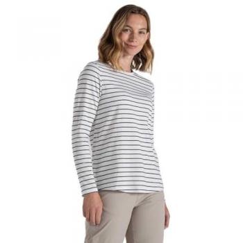 Craghoppers Women's Nosilife Akona Long Sleeve T-Shirt - Blue Navy Stripe (UK 14)