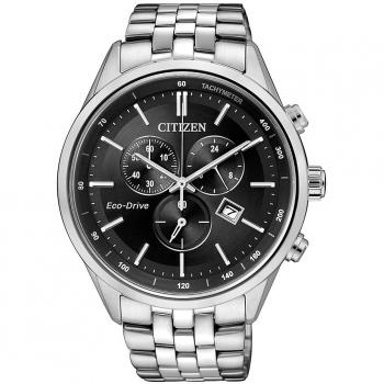 Reloj Cronógrafo para Hombre Citizen AT2141-87E, Acero Inoxidable, Correa Metálica, Dial Negro, Eco-Drive, WR 100 mt