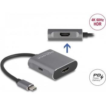 Adaptador USB-C a 2x HDMI 4K@60Hz con Power Delivery y Cable de 0,15 m