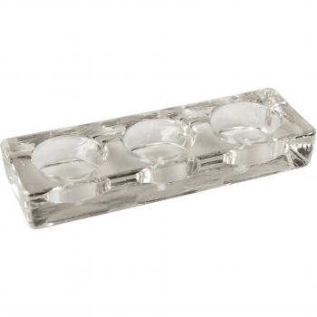 Portavelas cristal triple 17.6x3cm cristal