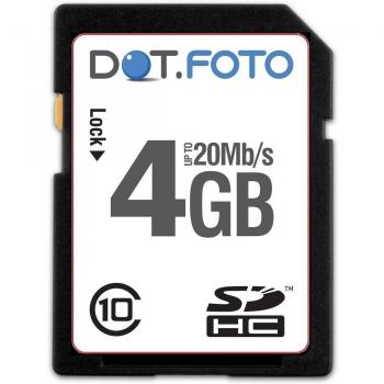 Dot.Foto 4Gb SDHC Clase 10 20Mb/s Alta Velocidad Tarjeta de Memoria para Traveler Super Slim X-8 | XS-8 | XS-10 / XS-4 | XS-40 | XS-400 | XS 4000