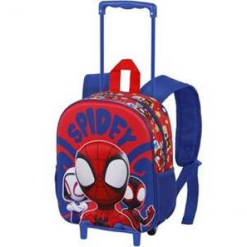 TROLLEY 3D GANG SPIDEY SPIDERMAN MARVEL 34CM - Mochila 3D con ruedas tipo trolley, diseño de Spiderman, dimensiones de 34 cm