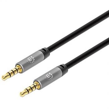 Cable de audio estéreo 3.5mm M-M 3.0m negro/plateado 356008