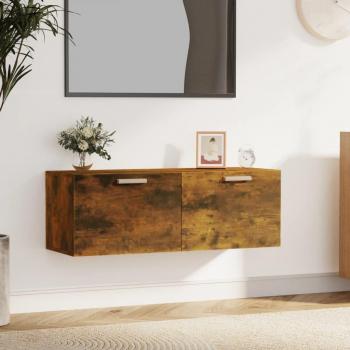 Gabinete de pared de roble ahumado 100x36,5x35 cm de madera multicapa